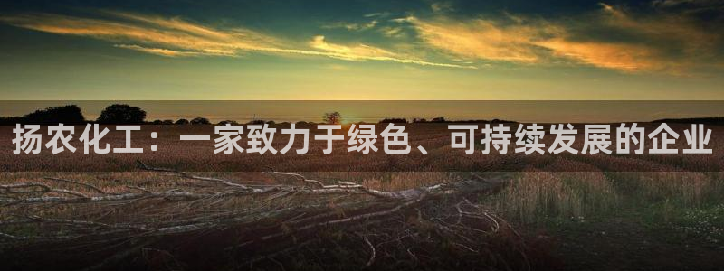球盟会黑嘛：扬农化工：一家致力于绿色、可持续发展的企业